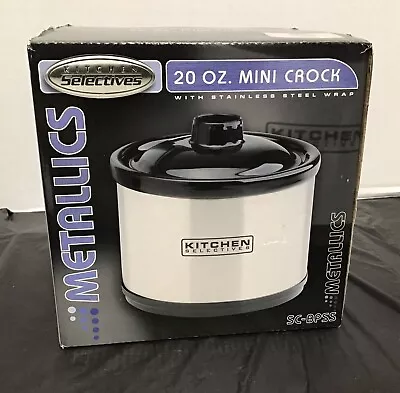 Mini Crock Pot Stainless Steel Metallics Kitchen Selectives SC BPSS  20 Oz New • $10.37