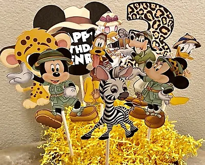 Mickey Mouse And Friends Safari Themed Birthday Centerpiece • $28.99