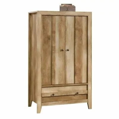 Bowery Hill 2 Doors Wood Armoire With Lower Drawer In Craftsman Oak • $607.96