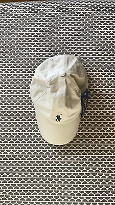 RALPH LAUREN Men's Khaki Cotton Adjustable Strap Baseball Cap One Size NEW • £25