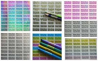 Personalised Custom Pencil Pen Name Stickers Vinyl Tag / Label 2.2 X 0.9 CM • $4.49