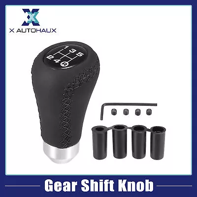 $18.39 • Buy Universal PU Leather 5 Speed Black Manual Gear Stick Shift Shifter Lever Knob 