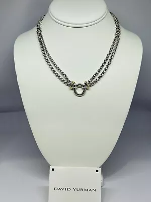 David Yurman Sterling Silver 18K Gold Double Wheat Chain Necklace • $849