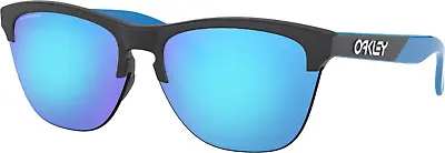 Oakley Frogskins Lite Black Bright Blue W/Prizm Sapphire Iridium OO9374-28 • $102