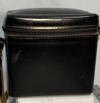 Vintage Binocular Case Black Leather Blue Velvet Lined Camera Bag BOHO Purse • $12.99