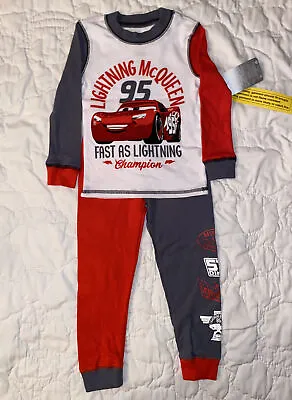 Disneys Lightning  McQueen 2 Piece Pajamas Boys Size 4 • $24.99