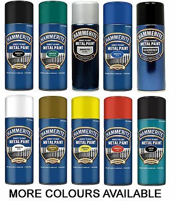 Hammerite Spray Paint Direct To Rust Aerosol Quick Drying Metal 400ml • £13.29