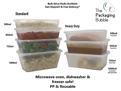 Plastic Food Containers With Lids Takeaway Microwave Freezer Safe Storage Boxes • £329.98