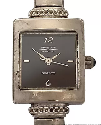 Elegant Waltham Prestige Silver Toned Rectangular Ladies Wrist Watch C. 1990s • $0.99