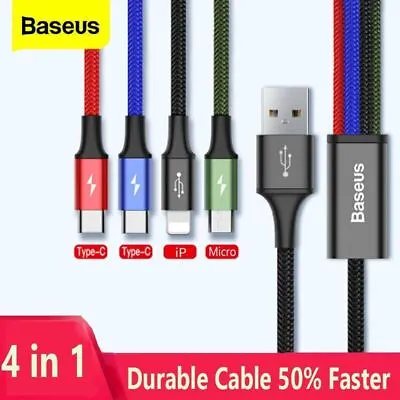 4 In 1 USB 3.5A Charger Charging Cable Cord For Apple Micro 20W Magnetic Cable • £7.99