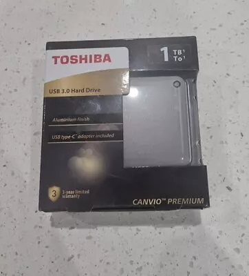 Toshiba Canvio Premium Usb 3.0 1tb External Hdd With Type C Adaptor • $65