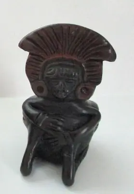 Pre-Columbian Replica Aztec Mayan God With Headdress Incense Burner Pot • $46.40