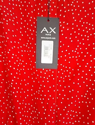 AX PARIS Red Polka Dot Dress Size 14 BNWT • £0.99