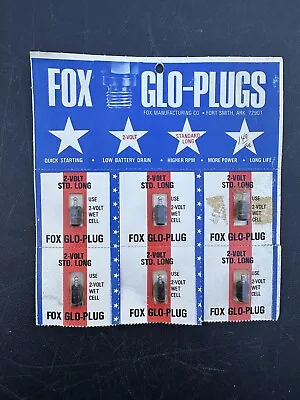 Lot Of 6 2-Volt 2V Standard Long Fox Plugs Glo-Plugs New Old Stock Sheet • $59.99