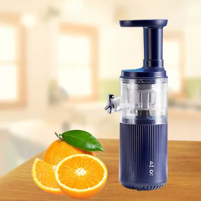 Small Masticating Juicer Easy To Clean Quiet Motor For Vegetable And Fruit Blue • £58.39