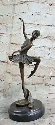 100% Solid Bronze Gorgeous Woman Ballerina Sculpture Marble Base Figurine Sale • $119
