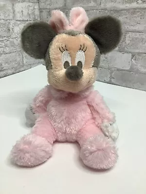 Disney Parks Minnie Mouse Plush Rattle 9  Stuffed Animal Pink Baby Toy Soft • $19.99