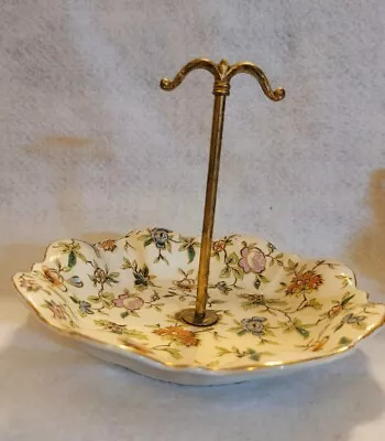 Vintage Moriyama Mori-machi Moriage MM TIDBIT SERVING DISH Floral Hand Painted  • $13.99