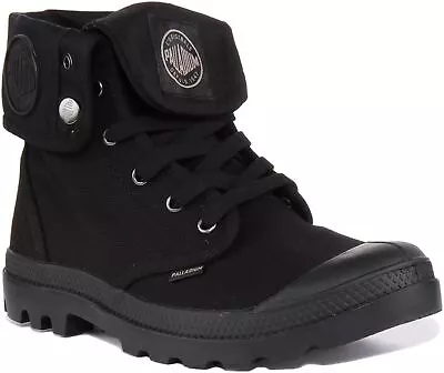 Palladium Baggy Mens Lace Up Canvas Ankle Boots In Black UK Size 6 - 12 • £79.99