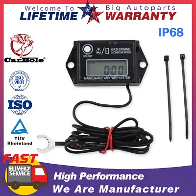 Digital Electronic Tiny Tachometer Tach Hour Meter With Batterie IP68 Waterproof • $21.89