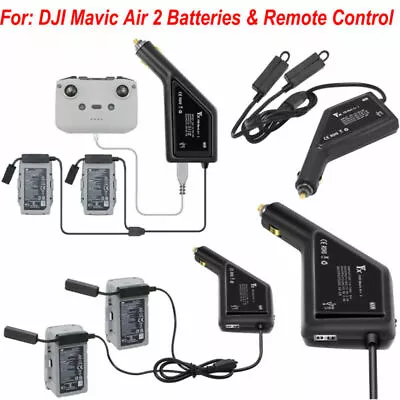 3 In 1 Car Charger Batteries &Remote Control Chargr Hub Dock For DJI Mavic AIR 2 • $23.67