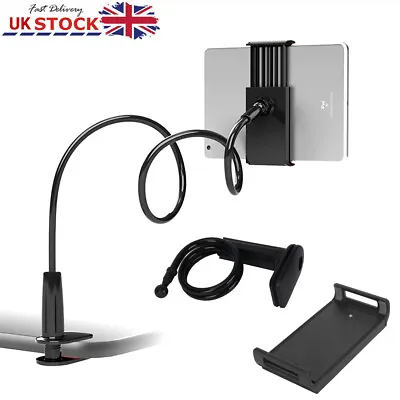 360º Lazy Bed Desktop Bracket Mount Stand Goose Neck For IPad Iphone Android UK • £7.51