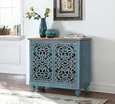 Storage Cabinet With 2 Doors Accent Display Organizer Console Table Sideboard • $197.99