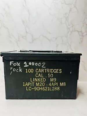 .50 Cal 100 Cartridge Military Ammo Box Ammunition Metal Case (lc-90h621l288) • $15