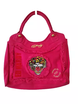 Ed Hardy Womens Canvas Bag Pink Tiger Drawn By Ed In Seattle Logo Double-Handles • $84