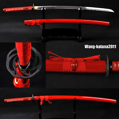 Red Rose Katana Battle Ready T10 Steel Japanese Samurai Sharp Functional Sword • $105