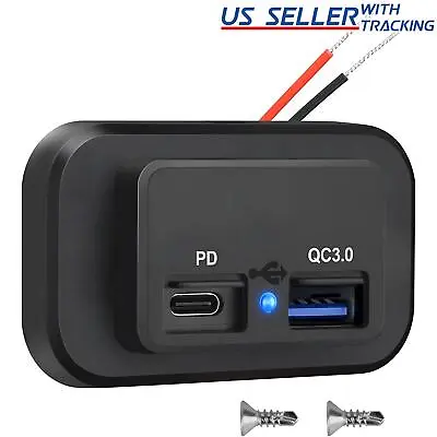 Dual USB PD Fast Charger USB-C Type C Power Outlet For Car Boat RV 12-24V 4.8A • $8.99