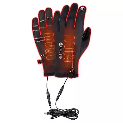 USB Heated Cycling Gloves Touch Screen Windproof Warm Gloves For Winter Outdoor • $18.02