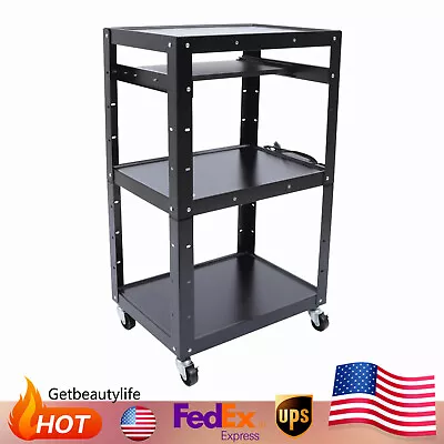 Steel AV Cart Media Cart Computer Desk Laptop Work Desk With Swivel Casters • $141.55