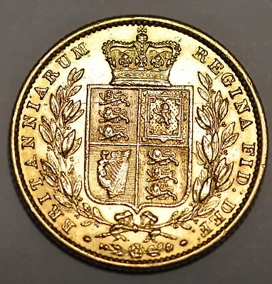 1863 Queen Victoria Full Gold Sovereign Shield Back Very Nice Collectable Grade • £453