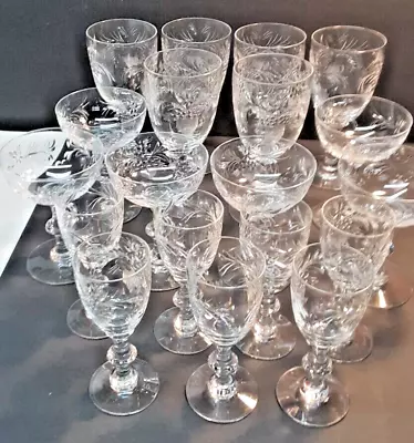 19 RARE  Hawkes  MADEIRA   Water/ Wine / Champagne Glasses Goblets Signed • $700