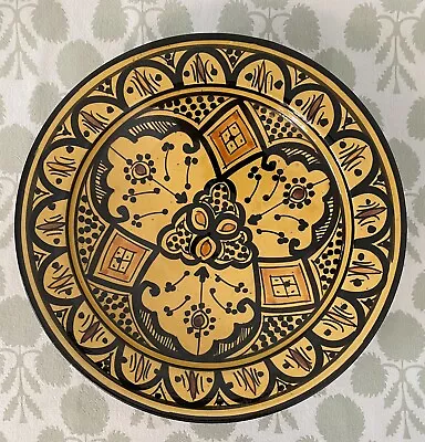 Moroccan Ceramic Plate Pasta Bowl Serving Handmade Wall Hanging 12  Vintage • $44.99