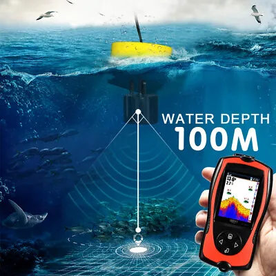 100M/300FT Wireless Fish Finder Depth Alarm Sonar Sounder Detector Transducer • $109.87