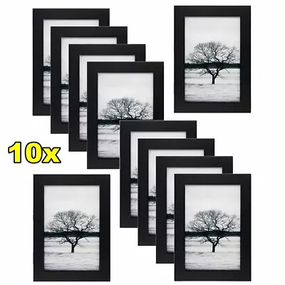 £13.89 • Buy 10 Pack Photo Frames 6x4 Multi Black Picture Frames Wall Mount Certificate Frame