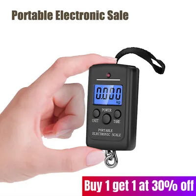£4.35 • Buy Black Digital Luggage Scales Weighing Travel Scale Portable Suitcase 40kg NEW