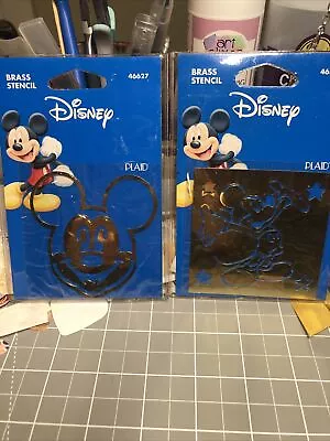 Disney Mickey Mouse Brass Embossing Stencil Lot Of 2 Plaid • $4