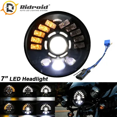 7  LED Headlight DRL Turn Signal For Yamaha V-Star 1100 650 Classic Motorcycle • $39.99