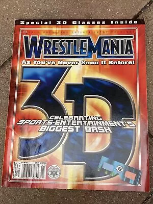 WWE Wrestle Mania Magazine April 2004 W 3D Glasses / Great Color Photo Pages • $18