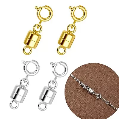 4Pcs Magnetic Necklace Clasps And Closures 18K Gold And Silver Plated Bracelet • $7.86