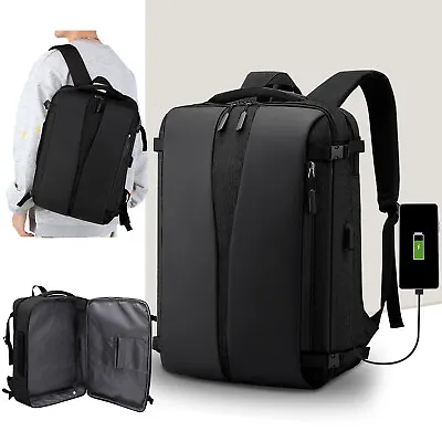 Waterproof Laptop Backpack 17.3  Travel Rucksack School Bag W/USB Charging Port • $24.99