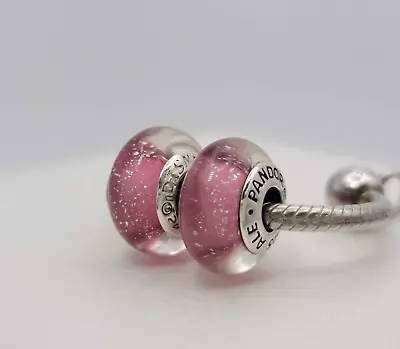 Authentic Pandora Disney Frozen Anna Pink Murano Glass Charms • $25.99