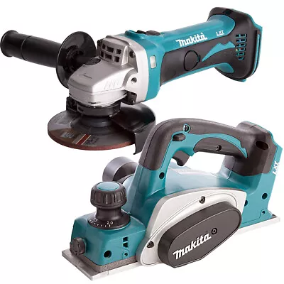 Makita 18V LXT Cordless DGA452Z Angle Grinder With DKP180Z Planer 82mm Body Only • £262