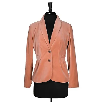 J. Crew Women's Blazer Peach Velvet Two Button Lined Work Career Suit Jacket 8T • $33.24