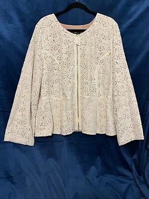 Midnight Velvet NWT Ladies 24W Top/Skirt Ivory Lace Lined Exposed Zipper • $64.99