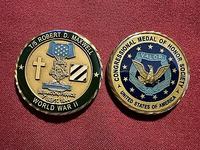 T/5 Robert Maxwell Medal Of Honor Challenge Coin WW II • $75