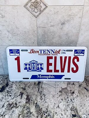 No. 1  ELVIS TENNESSEE License Plate Souvenir NEW In Original Plastic 1996 • $17.98